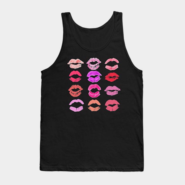 Pop art lips - Vintage Colourful lipstick stains - Diversity of beauty - Girl power Tank Top by ArtfulTat